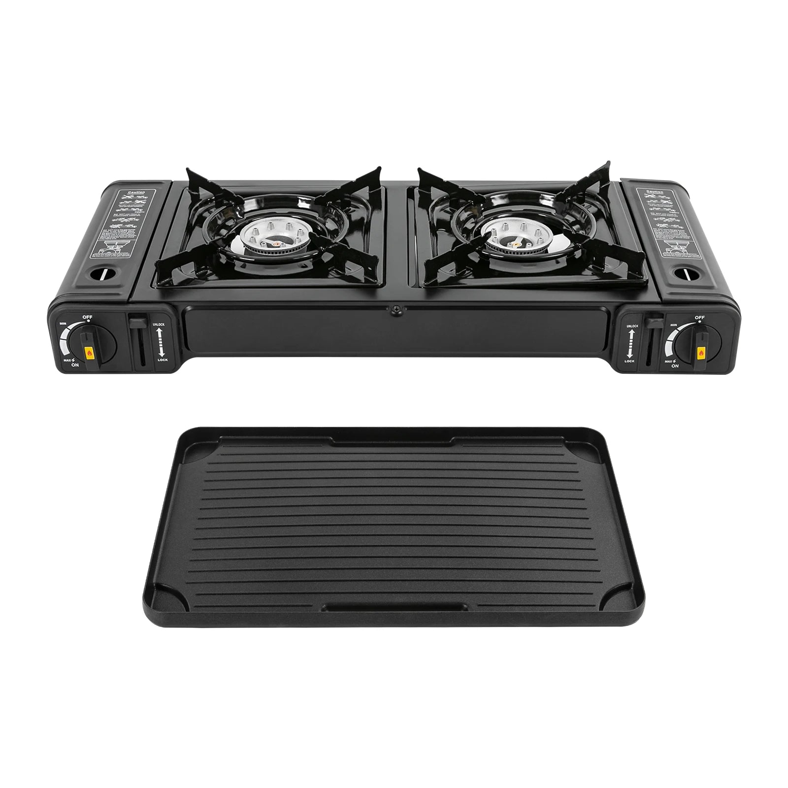 Double Head BBQ Gas stove with Baking Tray
