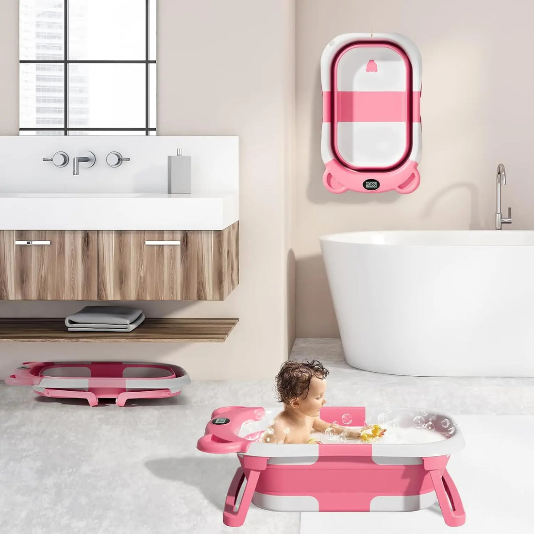Portable Travel Bathtub With Thermometer