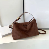 Soft Matte Suede Cow Leather Bag