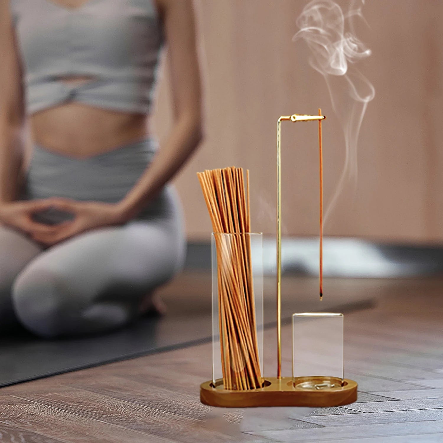 2 in 1 Anti-Ash Flying Incense Burne with Glass Ash
