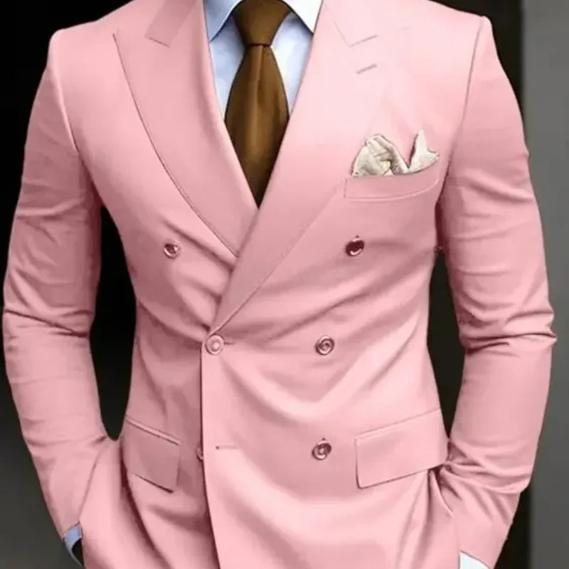 Double Breasted Men's 2 Piece Set